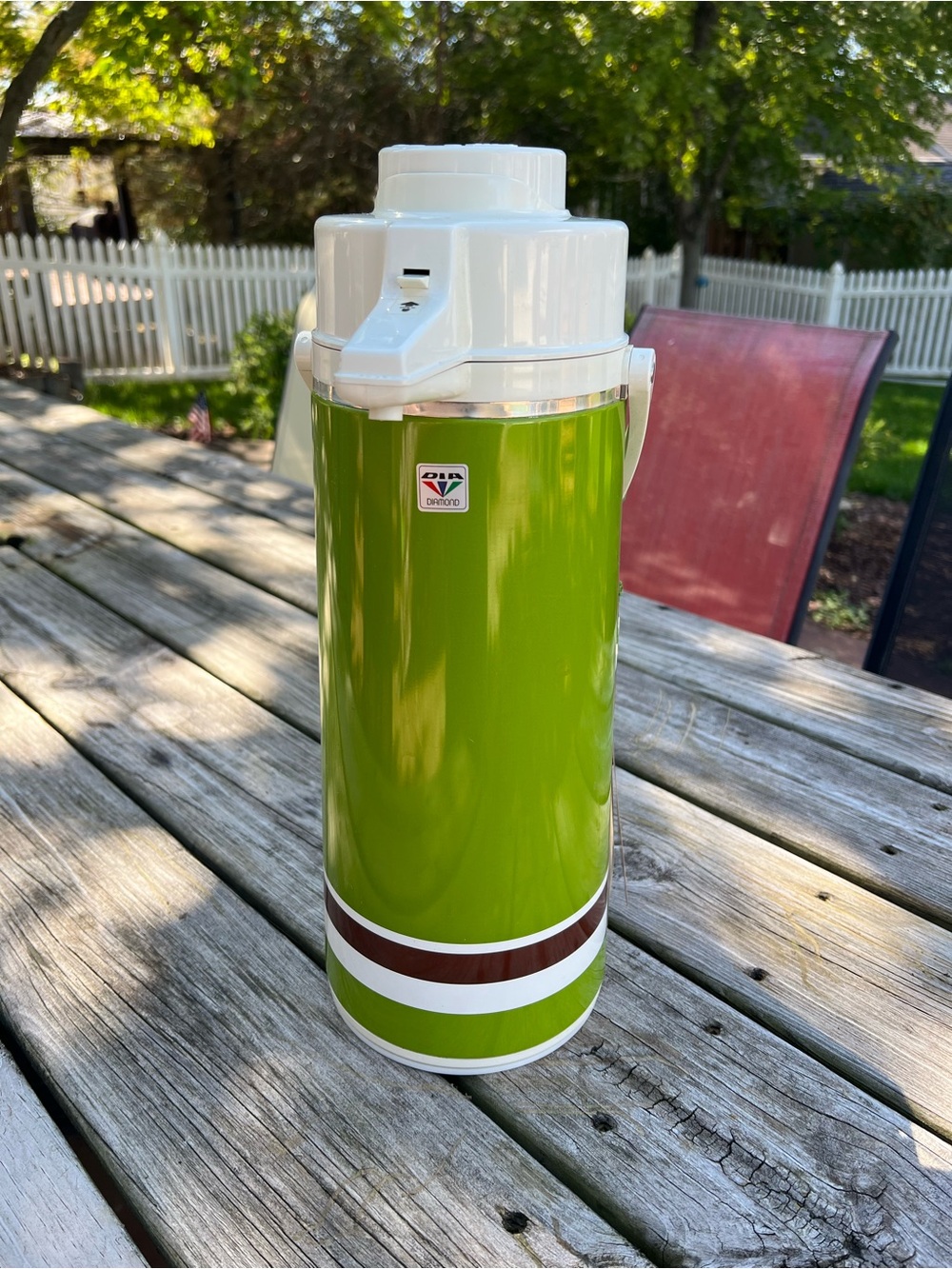 Vintage Green MCM Airpot Vacuum Bottle with pump - NWT